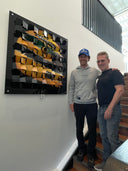 Senna Helmet Wall Art with original F1 wheel nut